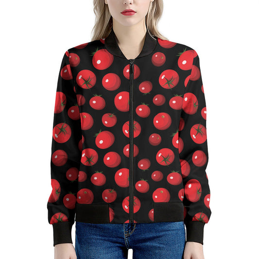 Red Tomato Pattern Print Women's Bomber Jacket