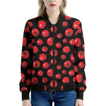 Red Tomato Pattern Print Women's Bomber Jacket