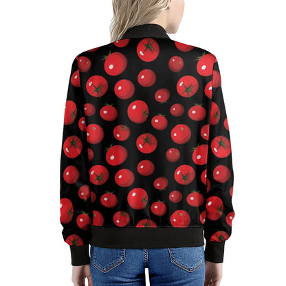 Red Tomato Pattern Print Women's Bomber Jacket