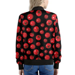 Red Tomato Pattern Print Women's Bomber Jacket