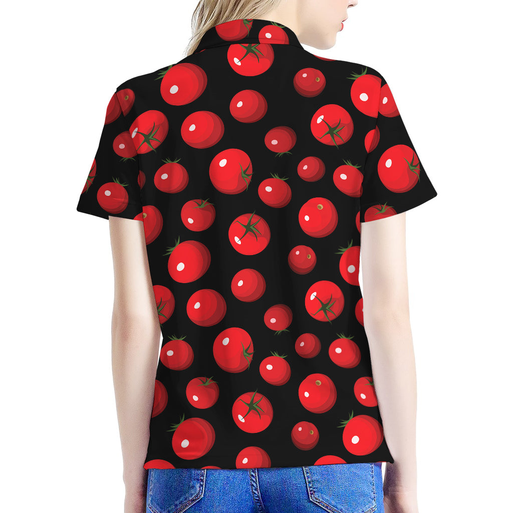 Red Tomato Pattern Print Women's Polo Shirt