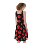 Red Tomato Pattern Print Women's Sleeveless Dress