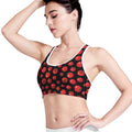 Red Tomato Pattern Print Women's Sports Bra