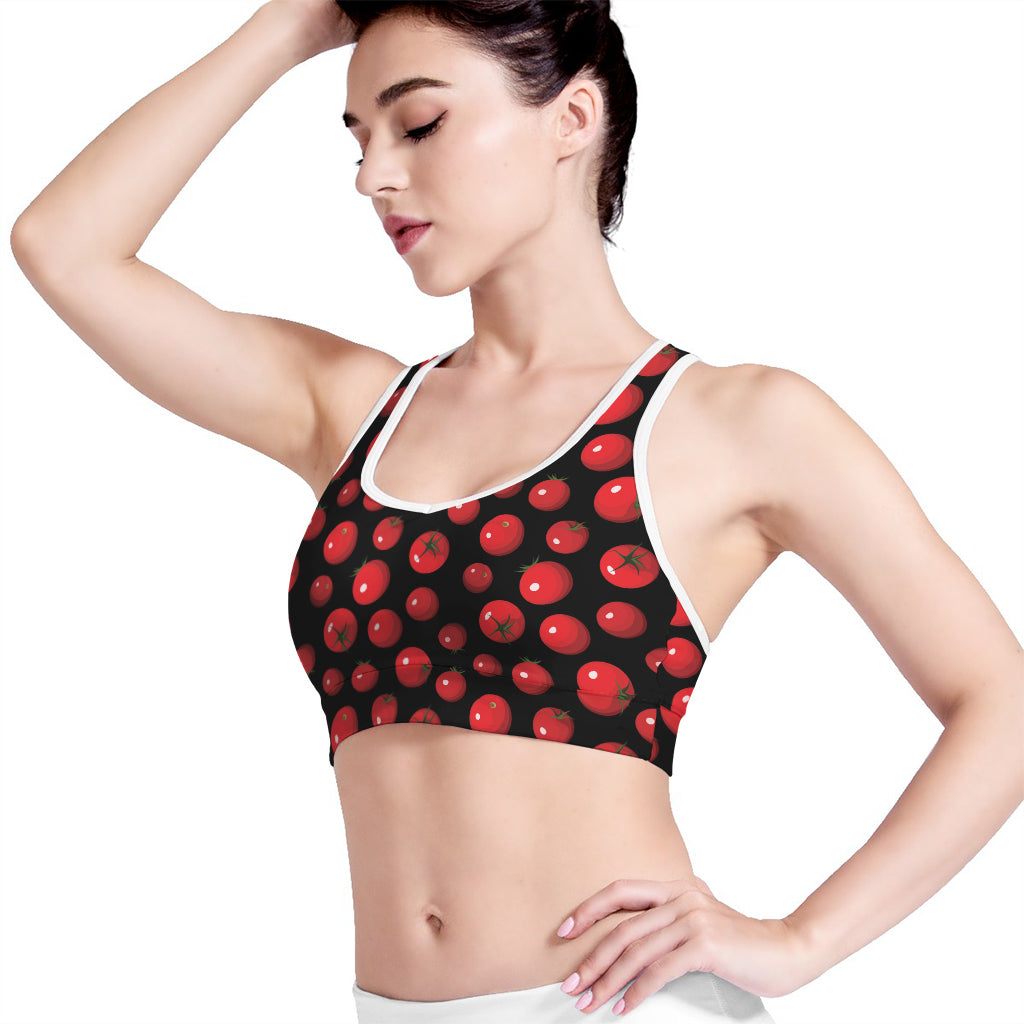 Red Tomato Pattern Print Women's Sports Bra