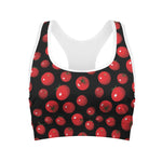 Red Tomato Pattern Print Women's Sports Bra