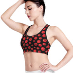 Red Tomato Pattern Print Women's Sports Bra