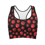Red Tomato Pattern Print Women's Sports Bra