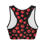 Red Tomato Pattern Print Women's Sports Bra