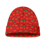 Red Tomatoes Pattern Print Beanie
