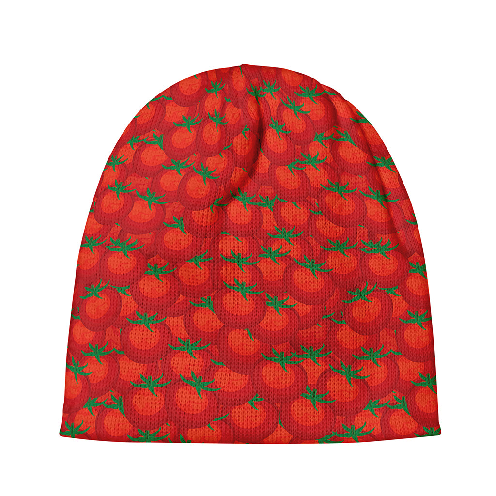 Red Tomatoes Pattern Print Beanie