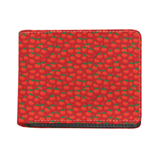 Red Tomatoes Pattern Print Bifold Wallet