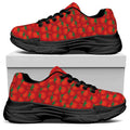Red Tomatoes Pattern Print Black Chunky Shoes