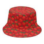 Red Tomatoes Pattern Print Bucket Hat