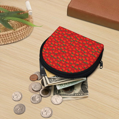 Red Tomatoes Pattern Print Coin Purse