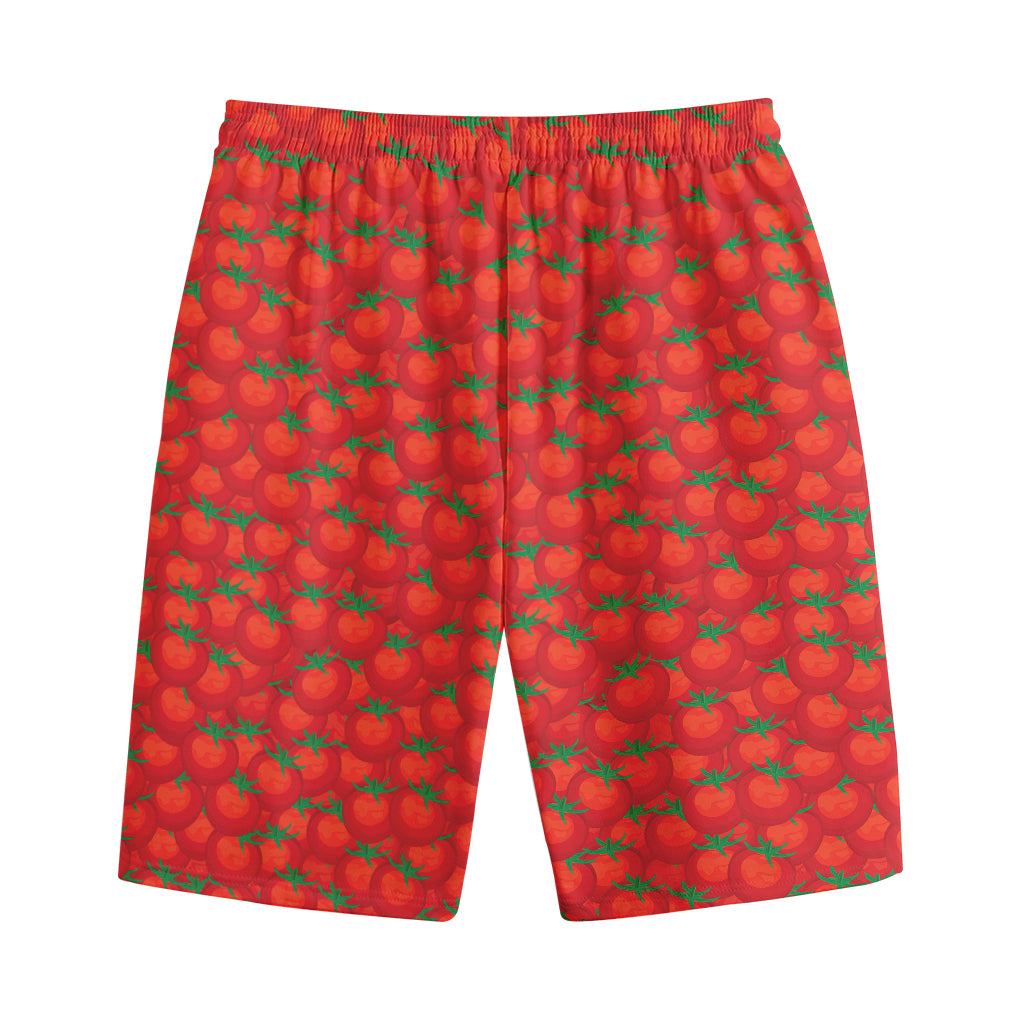 Red Tomatoes Pattern Print Cotton Shorts