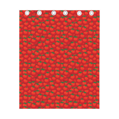 Red Tomatoes Pattern Print Curtain