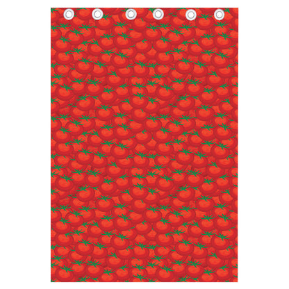 Red Tomatoes Pattern Print Curtain