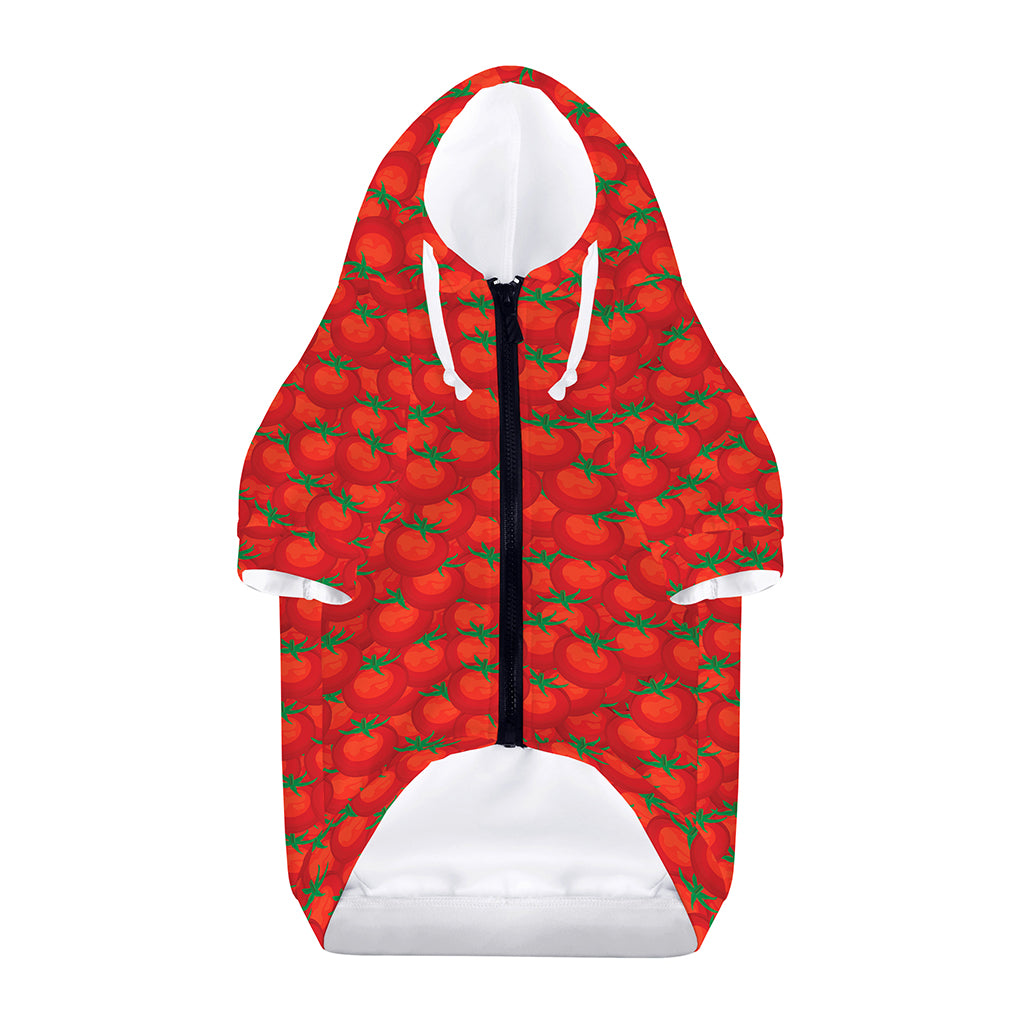 Red Tomatoes Pattern Print Dog Zip Up Hoodie