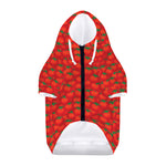Red Tomatoes Pattern Print Dog Zip Up Hoodie