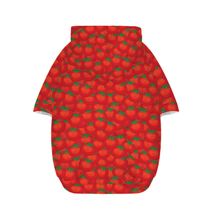 Red Tomatoes Pattern Print Dog Zip Up Hoodie