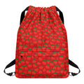 Red Tomatoes Pattern Print Drawstring Backpack