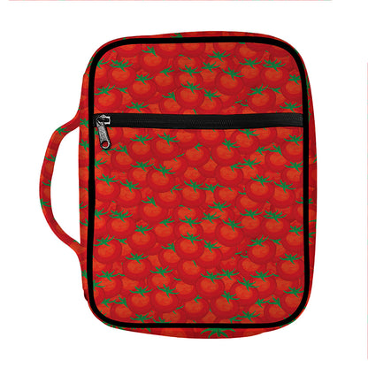 Red Tomatoes Pattern Print Front Pocket Bible Bag