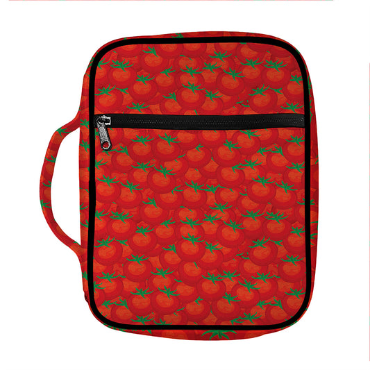 Red Tomatoes Pattern Print Front Pocket Bible Bag
