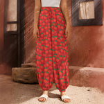 Red Tomatoes Pattern Print Harem Pants