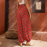 Red Tomatoes Pattern Print Harem Pants