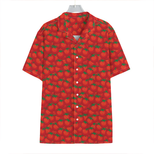 Red Tomatoes Pattern Print Hawaiian Shirt