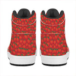 Red Tomatoes Pattern Print High Top Leather Sneakers