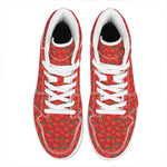 Red Tomatoes Pattern Print High Top Leather Sneakers