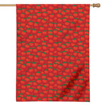 Red Tomatoes Pattern Print House Flag