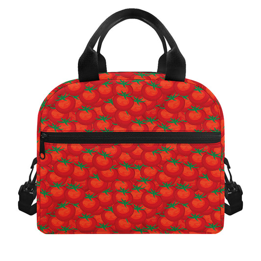 Red Tomatoes Pattern Print Insulated Lunch Bag