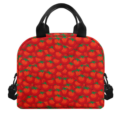 Red Tomatoes Pattern Print Insulated Lunch Bag