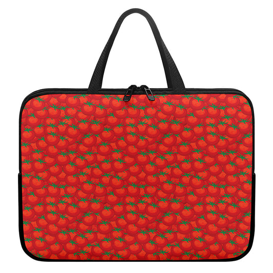 Red Tomatoes Pattern Print Laptop Sleeve With Handle