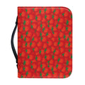 Red Tomatoes Pattern Print Leather Bible Cover