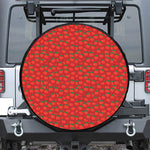 Red Tomatoes Pattern Print Leather Spare Tire Cover