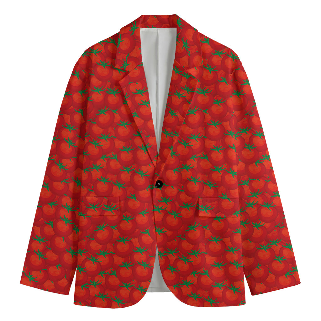 Red Tomatoes Pattern Print Men's Blazer