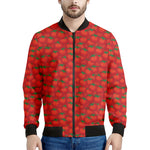 Red Tomatoes Pattern Print Men's Bomber Jacket