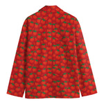 Red Tomatoes Pattern Print Men's Cotton Blazer