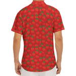 Red Tomatoes Pattern Print Men's Deep V-Neck Shirt