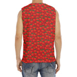 Red Tomatoes Pattern Print Men's Fitness Tank Top