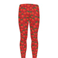 Red Tomatoes Pattern Print Men's Leggings