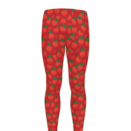 Red Tomatoes Pattern Print Men's leggings