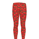 Red Tomatoes Pattern Print Men's leggings