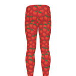 Red Tomatoes Pattern Print Men's leggings