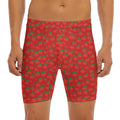 Red Tomatoes Pattern Print Men's Long Boxer Briefs