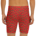 Red Tomatoes Pattern Print Men's Long Boxer Briefs