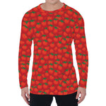 Red Tomatoes Pattern Print Men's Long Sleeve T-Shirt